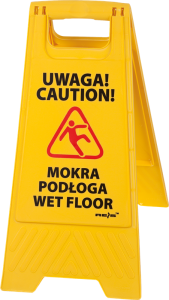 Stojak informacyjny "Uwaga mokra podłoga"
