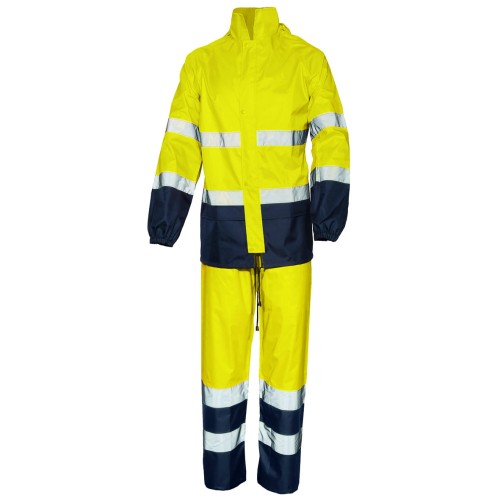 Komplet przeciwdeszczowy nylon odblaskowy żółty